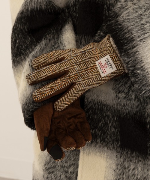 セール】【SETUP7】スマホ対応 HARRIS×フェイクスエードカフス付き 裏