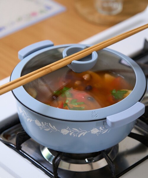 Afternoon Tea（アフタヌーンティー）の「エリタージュフルールフライパン＆鍋セット（鍋/フライパン・レディース・ライトブルー・ONE SIZE）」の5枚目の写真