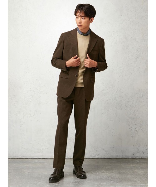 TRANS CONTINENTS（トランスコンチネンツ）の「TRANS CONTINENTS　キャリーマン　ジャージセットアップパンツ　グレー/ブラウン/カー（スラックス・メンズ・チャコールグレー/ブラウン/カーキ・S/M/L/LL）」の13枚目の写真