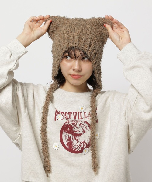 niko and...（ニコアンド）の「オリジナルポコポコ耳付きワッチ（ニットキャップ/ビーニー・レディース・ブラウン/アイボリー・FREE）」の18枚目の写真