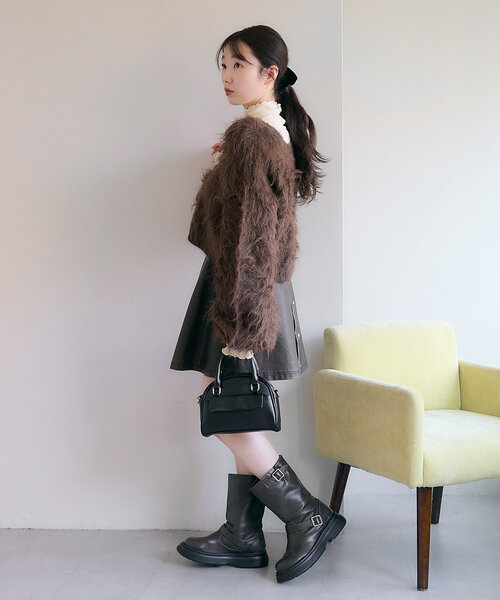 Kastane(カスタネ)の「シャギークロップドカーディガン(カーディガン/ボレロ・レディース・グレー/レモンイエロー/アイボリー/ブラウン・FREE)」の14枚目の写真