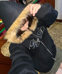 shrita | ファー起毛フードジップパーカー(その他アウター)