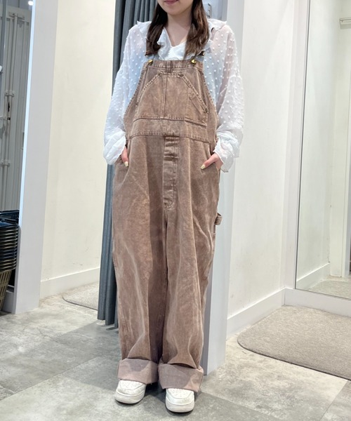 eLur ブラウン オーバーオール デニム素材 eLur（エラー）の「【eLur】オーバーオール（サロペット
