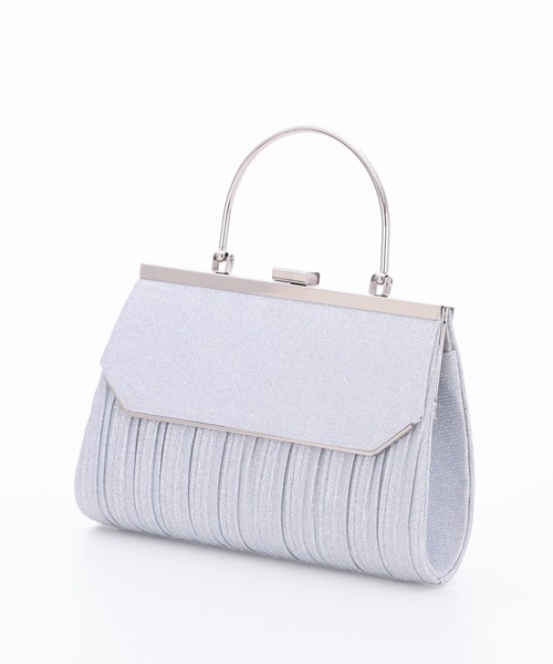 haremode（ハレモード）の「ラメプリーツハンドル付きパーティーバッグ（クラッチバッグ・レディース・シルバー/ブラック/ベージュ・FREE）」の6枚目の写真