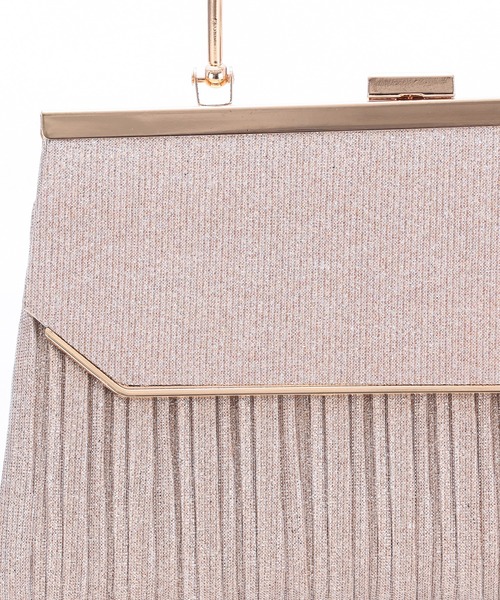 haremode（ハレモード）の「ラメプリーツハンドル付きパーティーバッグ（クラッチバッグ・レディース・シルバー/ブラック/ベージュ・FREE）」の10枚目の写真
