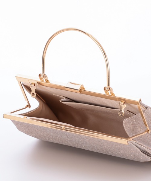 haremode（ハレモード）の「ラメプリーツハンドル付きパーティーバッグ（クラッチバッグ・レディース・シルバー/ブラック/ベージュ・FREE）」の12枚目の写真