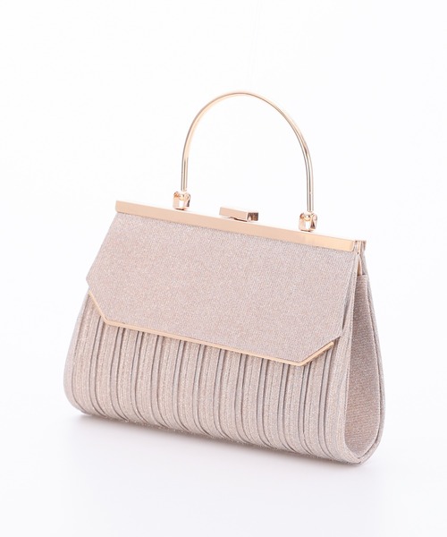 haremode（ハレモード）の「ラメプリーツハンドル付きパーティーバッグ（クラッチバッグ・レディース・シルバー/ブラック/ベージュ・FREE）」の8枚目の写真