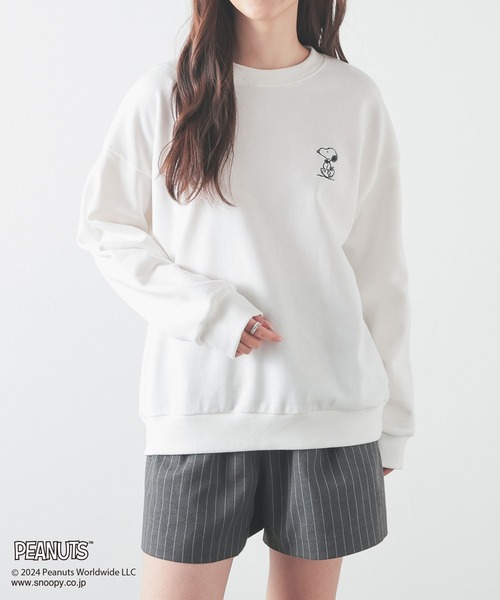Honeys（ハニーズ）の「スヌーピー／トレーナー（スウェット・レディース・ピンク/アイボリー/ネイビー/スミクロ・S/M/LL/L）」の7枚目の写真