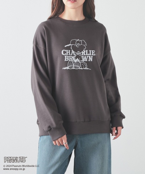 Honeys（ハニーズ）の「スヌーピー／トレーナー（スウェット・レディース・ピンク/アイボリー/ネイビー/スミクロ・S/M/LL/L）」の14枚目の写真