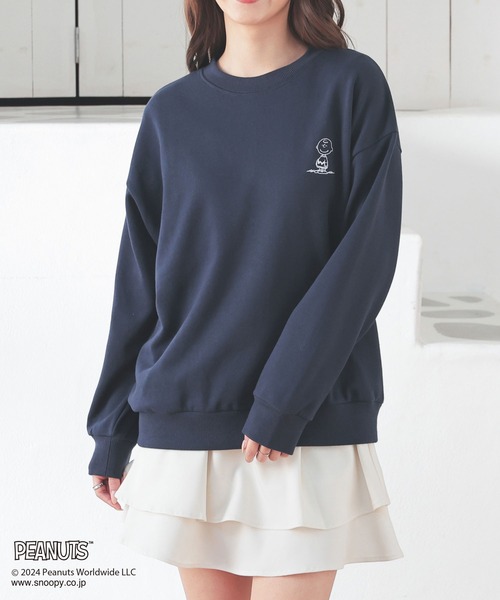 Honeys（ハニーズ）の「スヌーピー／トレーナー（スウェット・レディース・ピンク/アイボリー/ネイビー/スミクロ・S/M/LL/L）」の21枚目の写真