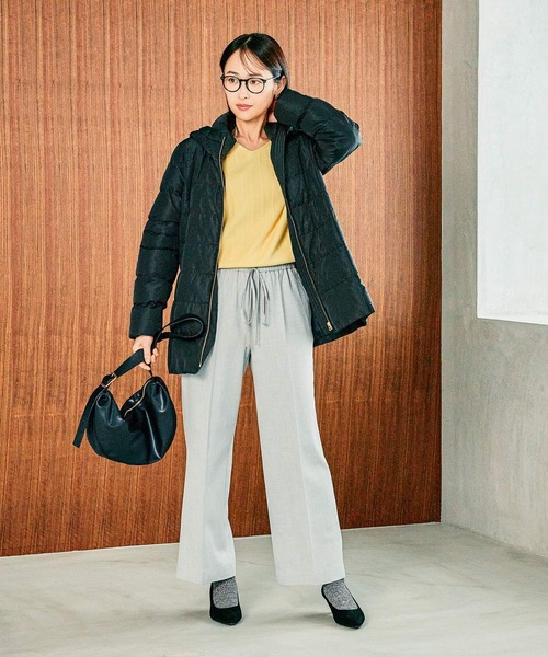 Elura(エルーラ)の「スリムウォームセミフレアパンツ/249467(その他パンツ・レディース・ブラック系その他/ブラウン系その他/ダークネイビー/ライトグレー・FREE(S)/LARGE/MEDIUM/X-LARGE)」の8枚目の写真