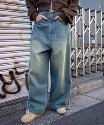 WEGO | WEGO/【24年秋冬新作】サイドラインワイドデニムパンツ(デニムパンツ)