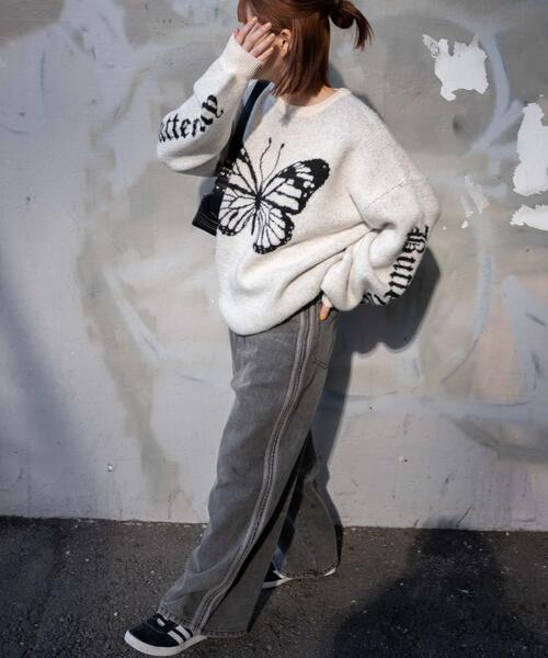 WEGO（ウィゴー）の「WEGO/【25年春夏新作】サイドラインワイドデニムパンツ（デニムパンツ・レディース・スミクロ/コバルトブルー・MEDIUM/SMALL）」の3枚目の写真