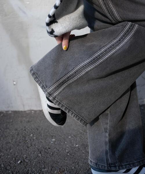 WEGO（ウィゴー）の「WEGO/【25年春夏新作】サイドラインワイドデニムパンツ（デニムパンツ・レディース・スミクロ/コバルトブルー・MEDIUM/SMALL）」の7枚目の写真