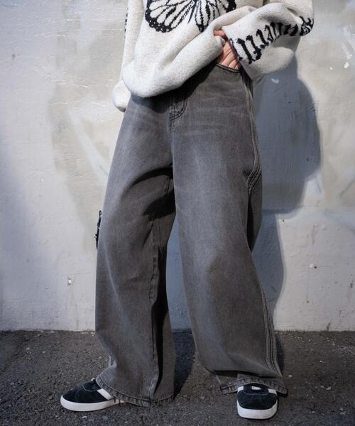 WEGO（ウィゴー）の「WEGO/【25年春夏新作】サイドラインワイドデニムパンツ（デニムパンツ・レディース・スミクロ/コバルトブルー・MEDIUM/SMALL）」の9枚目の写真