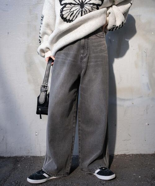 WEGO（ウィゴー）の「WEGO/【25年春夏新作】サイドラインワイドデニムパンツ（デニムパンツ・レディース・スミクロ/コバルトブルー・MEDIUM/SMALL）」の10枚目の写真