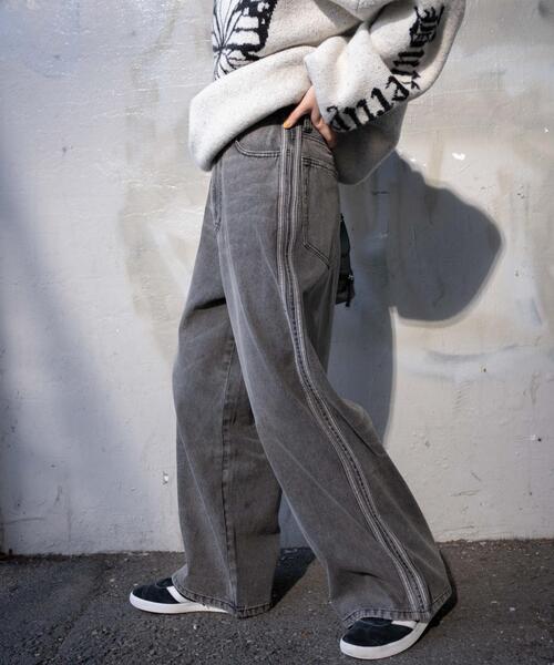 WEGO（ウィゴー）の「WEGO/【25年春夏新作】サイドラインワイドデニムパンツ（デニムパンツ・レディース・スミクロ/コバルトブルー・MEDIUM/SMALL）」の11枚目の写真