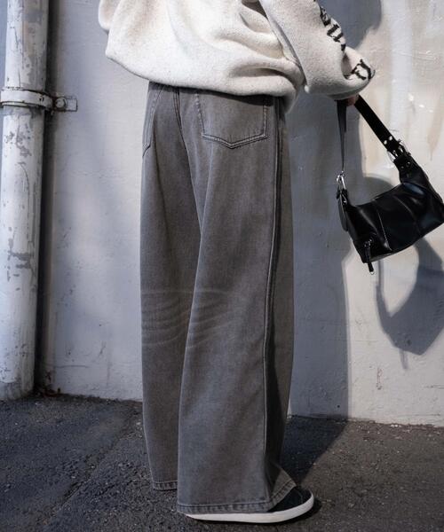 WEGO（ウィゴー）の「WEGO/【25年春夏新作】サイドラインワイドデニムパンツ（デニムパンツ・レディース・スミクロ/コバルトブルー・MEDIUM/SMALL）」の12枚目の写真