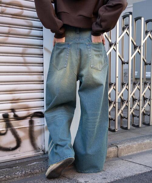 WEGO（ウィゴー）の「WEGO/【25年春夏新作】サイドラインワイドデニムパンツ（デニムパンツ・レディース・スミクロ/コバルトブルー・MEDIUM/SMALL）」の16枚目の写真