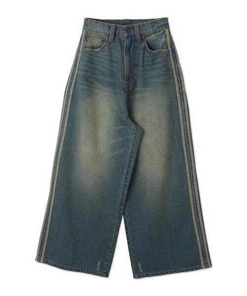 WEGO（ウィゴー）の「WEGO/【25年春夏新作】サイドラインワイドデニムパンツ（デニムパンツ・レディース・スミクロ/コバルトブルー・MEDIUM/SMALL）」の19枚目の写真