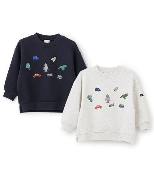 petit main（プティマイン）の「刺繍TOYモチーフトレーナー（スウェット・キッズ・オフホワイト/ネイビー・120cm/110cm/100cm/80ｃｍ/90cm/130cm）」の6枚目の写真