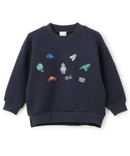 petit main（プティマイン）の「刺繍TOYモチーフトレーナー（スウェット・キッズ・オフホワイト/ネイビー・120cm/110cm/100cm/80ｃｍ/90cm/130cm）」の4枚目の写真