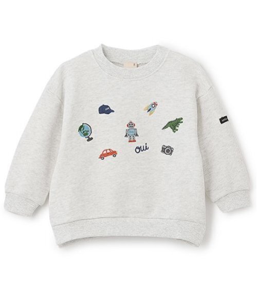 petit main（プティマイン）の「刺繍TOYモチーフトレーナー（スウェット・キッズ・オフホワイト/ネイビー・120cm/110cm/100cm/80ｃｍ/90cm/130cm）」の3枚目の写真