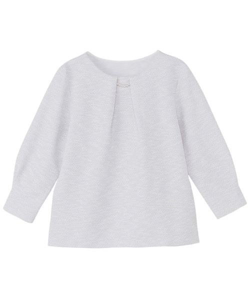 TOKYO SHIRTS（トウキョウシャツ）の「チャーム付ブラウス ツイード風 長袖 レディース（シャツ/ブラウス・レディース・サックスブルー/グレー・L/M/LL）」の6枚目の写真