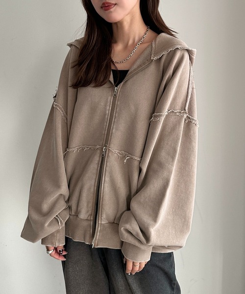 apres jour mignon(アプレジュールミニョン)の「切り替えピグメントパーカー【ZOZOTOWN限定アイテム】(パーカー・レディース・ピンク/ベージュ/杢グレー/ブラック・フリー/X-LARGE)」の20枚目の写真