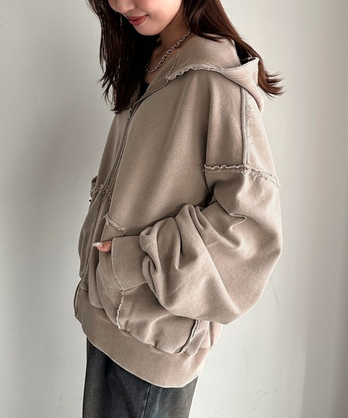 apres jour mignon(アプレジュールミニョン)の「切り替えピグメントパーカー【ZOZOTOWN限定アイテム】(パーカー・レディース・ピンク/ベージュ/杢グレー/ブラック・フリー/X-LARGE)」の21枚目の写真