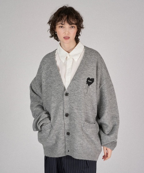 MELTY HEART LOGO KNIT CARDIGAN / メルティーハートロゴニット
