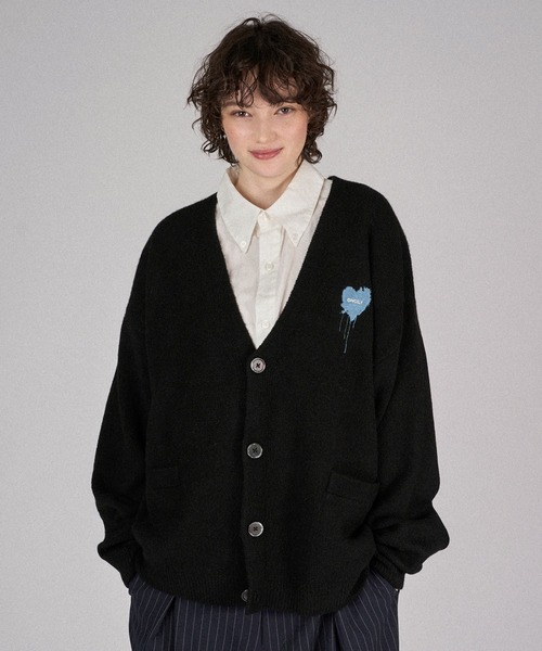 MELTY HEART LOGO KNIT CARDIGAN / メルティーハートロゴニット