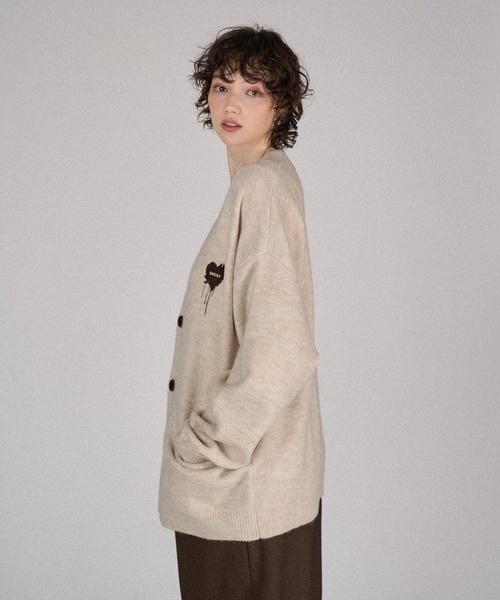 MELTY HEART LOGO KNIT CARDIGAN / メルティーハートロゴニット