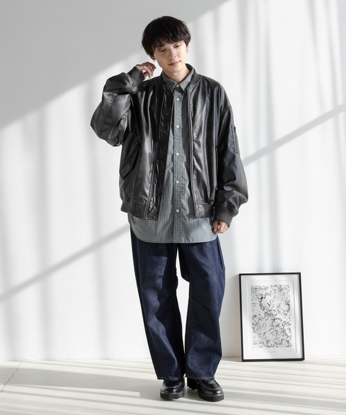 セール】ヴィンテージライク/シンセティックレザーMA-1（MA-1