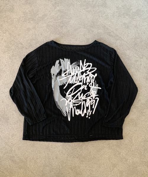lilful(リルフル)の「透かし編み ロゴプリント オーバーサイズ ロンT(Tシャツ/カットソー・レディース・ブラック/ホワイト・L/M)」の11枚目の写真