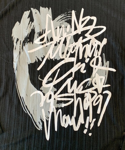 lilful(リルフル)の「透かし編み ロゴプリント オーバーサイズ ロンT(Tシャツ/カットソー・レディース・ブラック/ホワイト・L/M)」の12枚目の写真