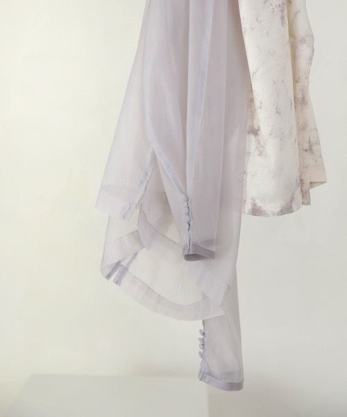 Bab(バブ)の「マーブルキャミソール付きシアートップスセット(シャツ/ブラウス・レディース・ベージュ/グレー系その他/グレー/グリーン・MEDIUM)」の18枚目の写真
