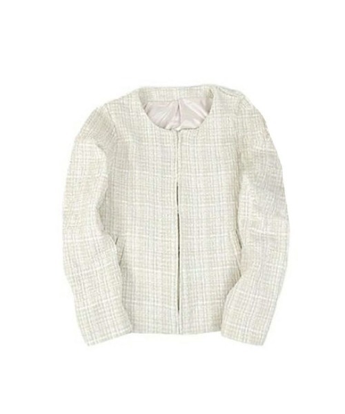 aquagarage（アクアガレージ）の「ノーカラーツイードジャケット（その他アウター・レディース・ブラック/オフホワイト・M/L）」の6枚目の写真