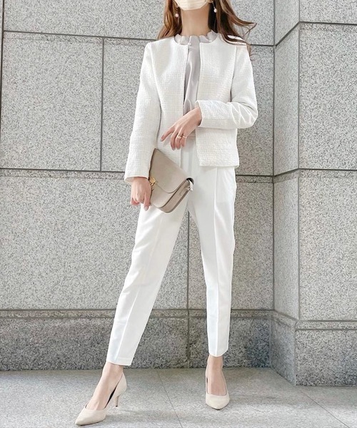 aquagarage（アクアガレージ）の「ノーカラーツイードジャケット（その他アウター・レディース・ブラック/オフホワイト・M/L）」の7枚目の写真