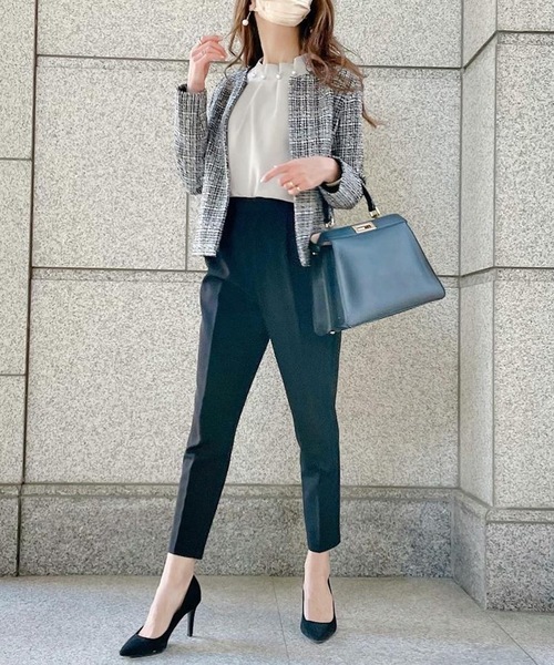 aquagarage（アクアガレージ）の「ノーカラーツイードジャケット（その他アウター・レディース・ブラック/オフホワイト・M/L）」の10枚目の写真