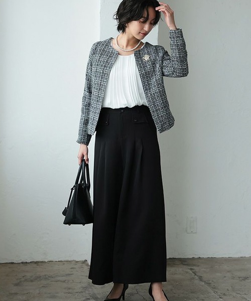 aquagarage（アクアガレージ）の「ノーカラーツイードジャケット（その他アウター・レディース・ブラック/オフホワイト・M/L）」の16枚目の写真