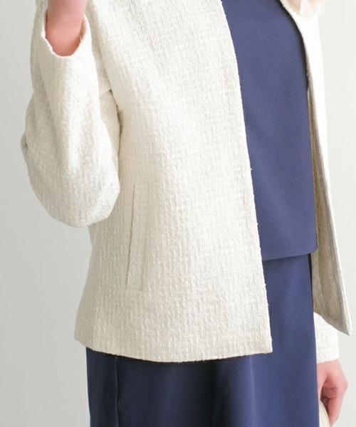 aquagarage（アクアガレージ）の「ノーカラーツイードジャケット（その他アウター・レディース・ブラック/オフホワイト・M/L）」の19枚目の写真
