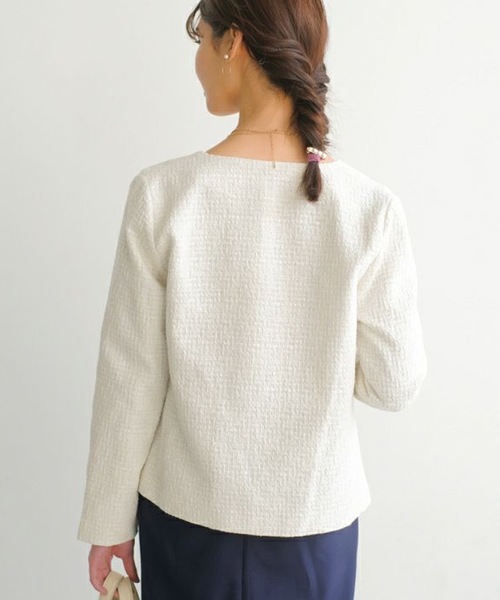 aquagarage（アクアガレージ）の「ノーカラーツイードジャケット（その他アウター・レディース・ブラック/オフホワイト・M/L）」の20枚目の写真