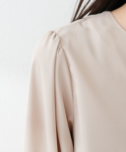 natural couture（ナチュラルクチュール）の「フロントレース使いキャンディ袖ブラウス（シャツ/ブラウス・レディース・ピンク/グレー/アイボリー/グレイッシュベージュ・FREE）」の14枚目の写真