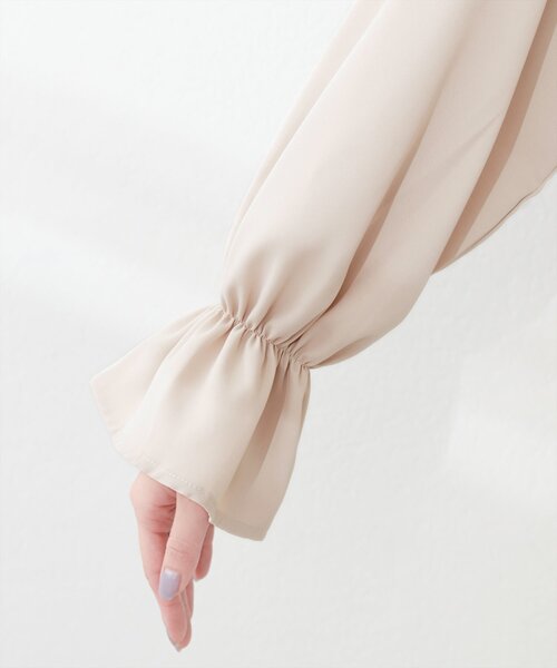 natural couture（ナチュラルクチュール）の「フロントレース使いキャンディ袖ブラウス（シャツ/ブラウス・レディース・ピンク/グレー/アイボリー/グレイッシュベージュ・FREE）」の15枚目の写真