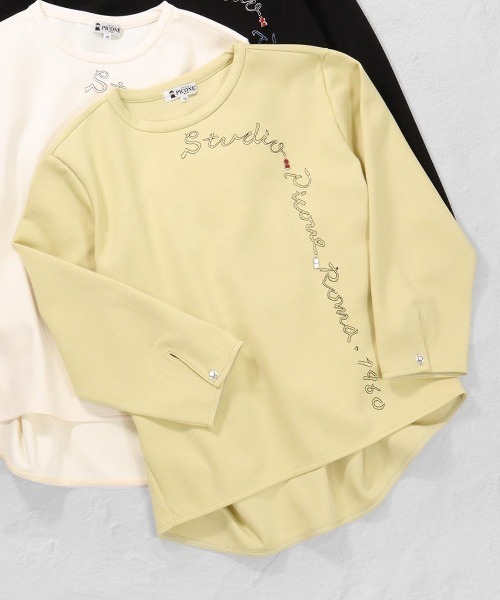 STUDIO PICONE(スタジオピッコーネ)の「サイドタックプルオーバー(Tシャツ/カットソー・レディース・ホワイト/イエロー/オレンジ/ブラック・L/M/LL)」の3枚目の写真
