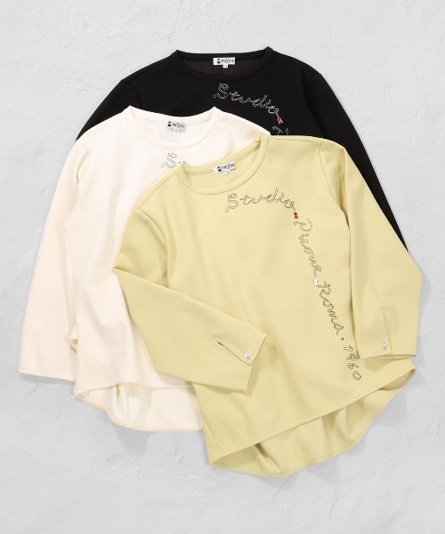 STUDIO PICONE(スタジオピッコーネ)の「サイドタックプルオーバー(Tシャツ/カットソー・レディース・ホワイト/イエロー/オレンジ/ブラック・L/M/LL)」の8枚目の写真