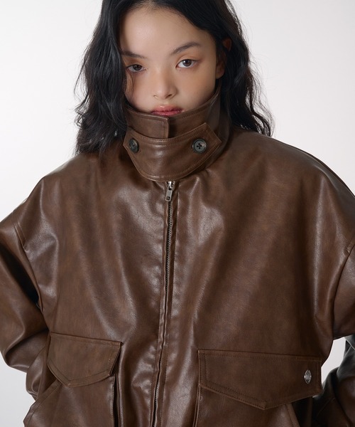 MUHET（ミュエータ）の「assorted blouson / アソートブルゾン（ブルゾン・レディース・インディゴブルー/ブラウン・FREE）」の4枚目の写真