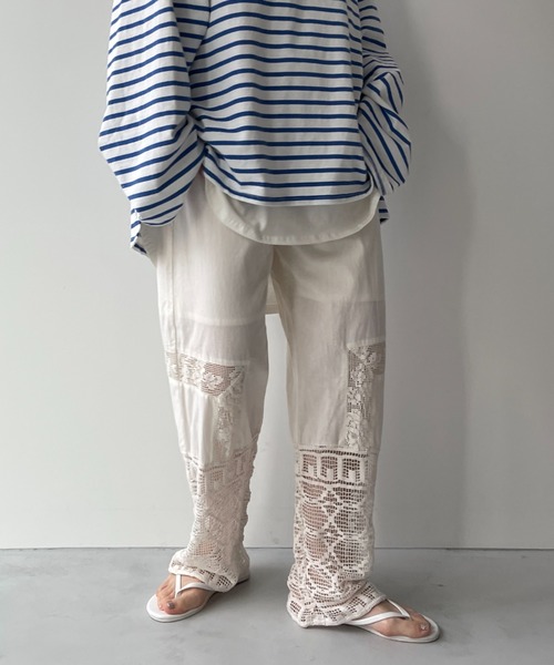 wee9s ウィークス　ヴィンテージライクレースパンツ vintage like lace pants / black[FREE or LONG] | wee9s