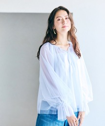 オーディア ミューズ Audie a Muses レースノーカラーブラウス